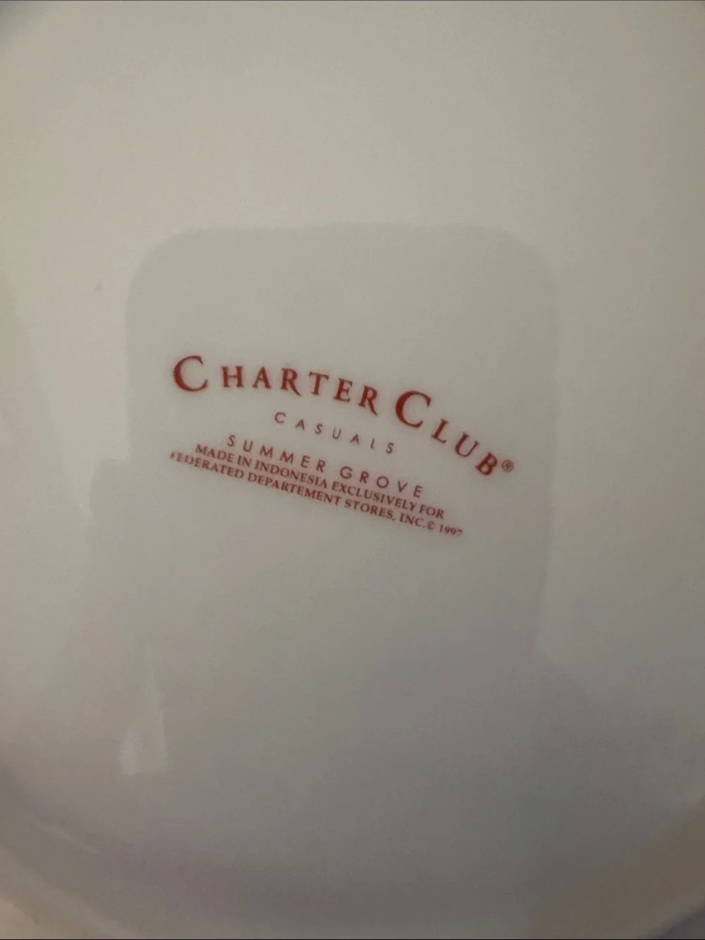 6 Charter Club Summer Grove Accent Salad Dessert Plates 8.75